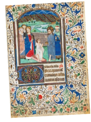 Livre d’heures enluminé sur parchemin.
